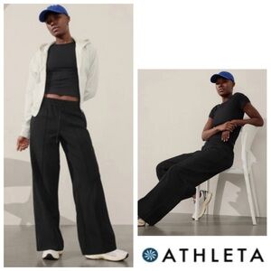 ♥️SALE♥️NWTS$120 ATHLETA Endeavor Pants 8 Mid-Rise Wide-Leg Black ZIP POCKETS!